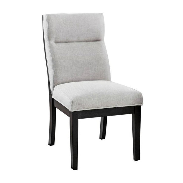 English Elm Modern Two-Tone Beige & Black Tufted Side Chairs Set of 2 — Tapered Legs, Padded Cushions, Ergonomic Support B011P387139