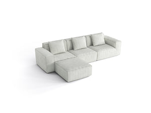 English Elm 118-Inch Modular Sofa Bed - Luxurious Cloud Velvet Fabric, Flexible Configurations & Comfort For All! W3147S00004