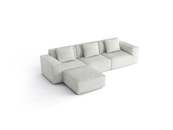 English Elm 118-Inch Modular Sofa Bed - Luxurious Cloud Velvet Fabric, Flexible Configurations & Comfort For All! W3147S00004