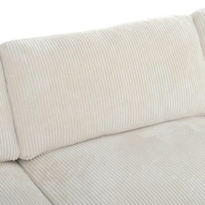 English Elm U_style Modular Corduroy Sectional with Ottoman Birch Legs Flexible Living Room Seating N711P228520A