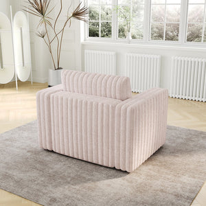 English Elm 44.9" Plush Modular Sofa Single — Removable Zipper Cushions for Easy Washing, Stylish Light Pink Comfort W1767S00014