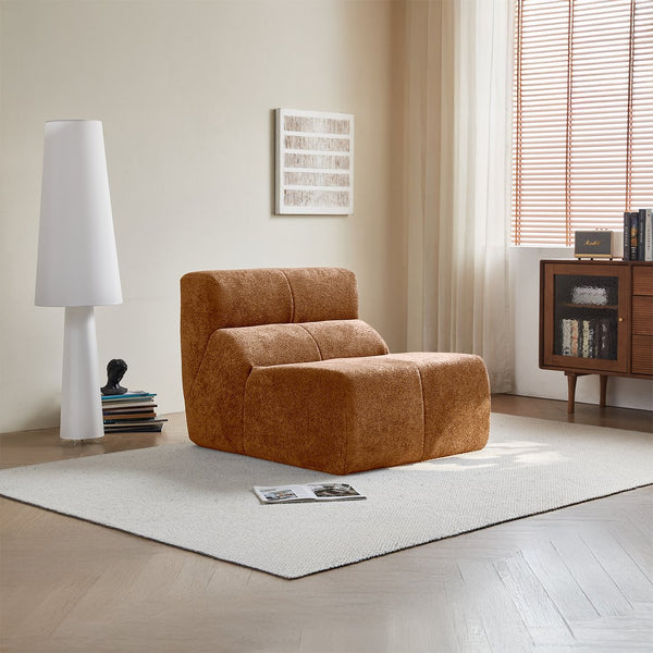 English Elm Luxury Cloud-Soft Velvet Single Sofa Chair — Plush Foam Seat, Compact Compressed Design for Small Spaces Brown W1765P349644