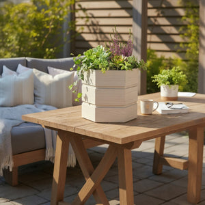 English Elm Hexagon Aluminum Outdoor Planter Sculptural Terrace Pot with Rust Resistant Finish B2755P462204