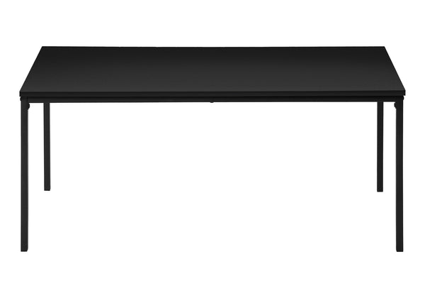 English Elm Table 3-Piece Set with Reclaimed-Look Laminate Tops and Sleek Metal Frame for Modern Living Rooms Black 48 L x 24 W x 4 H B2710P219974