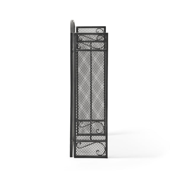 English Elm Christopher Knight Home® - FIRE Decorative Iron Fireplace Screen with Durable Mesh Shield and Classic Curved Frame for Safety and Style Black+Silver 65184.00BLKSILV