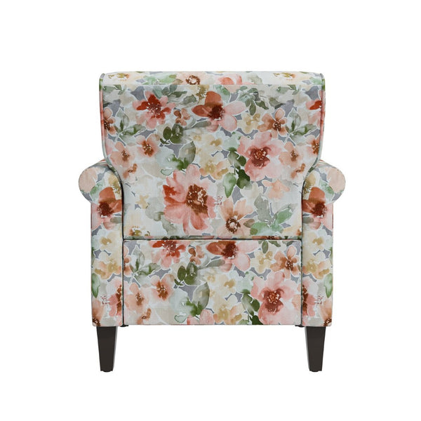 English Elm Barnet Floral Accent Armchair Nailhead Trim Solid Wood Legs Vintage Living Room B127P495063