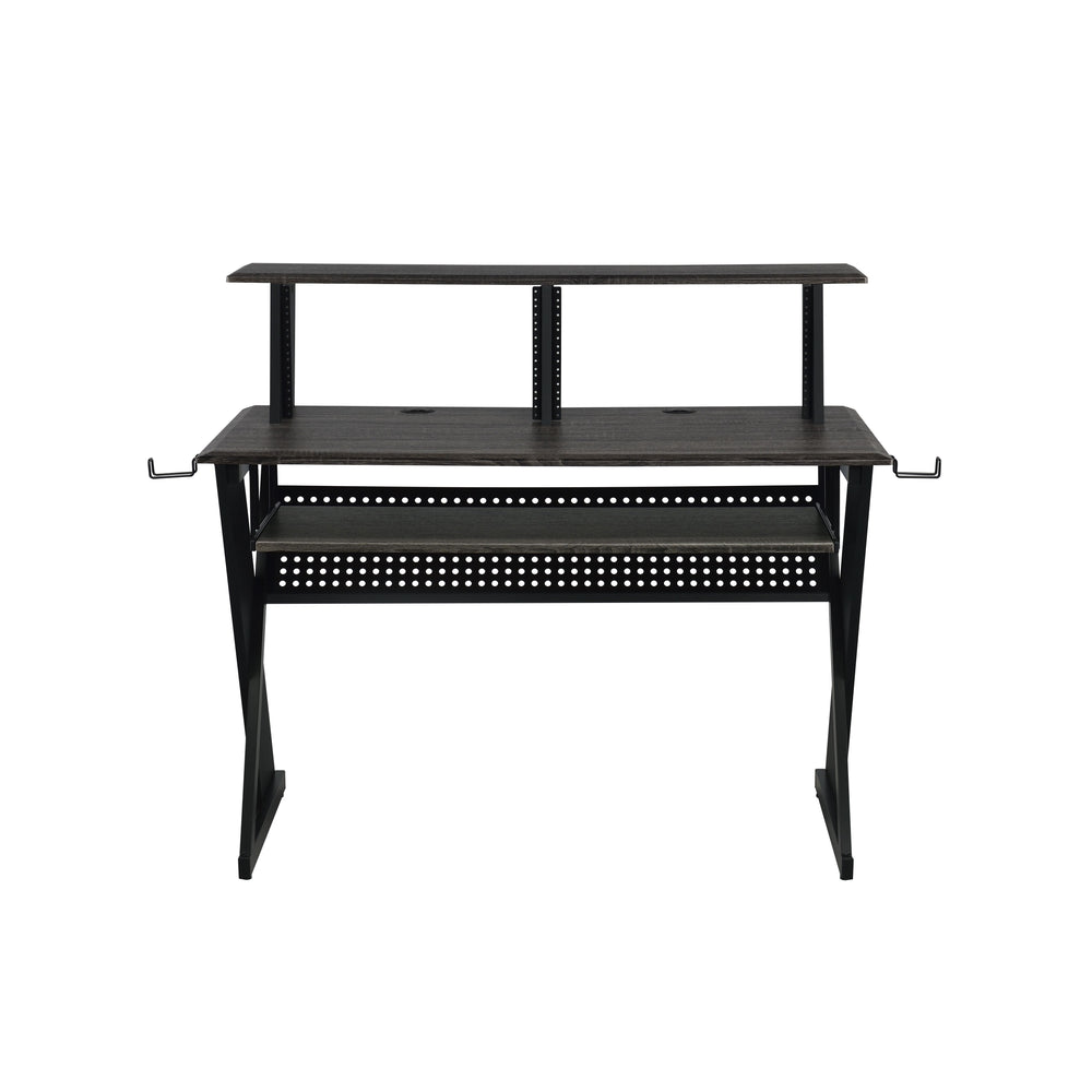 English Elm Black Music Desk With Ergonomic Keyboard Tray – Stylish Workspace For Musicians And Composers B062P215485
