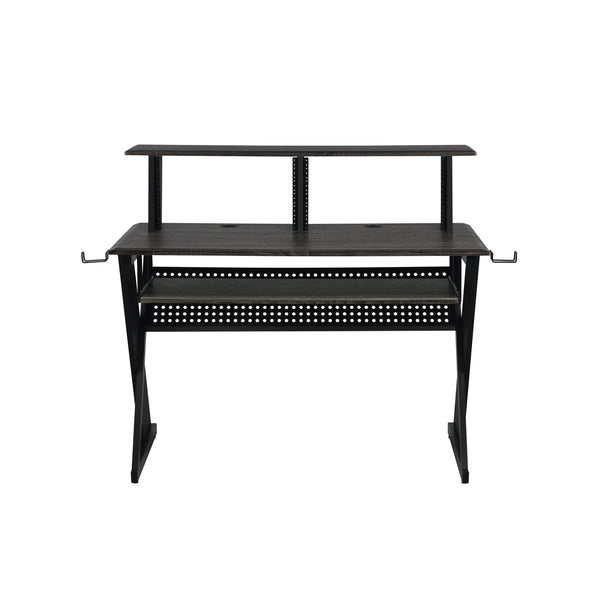 English Elm Black Music Desk With Ergonomic Keyboard Tray – Stylish Workspace For Musicians And Composers B062P215485