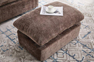English Elm 360° 360 Swivel Oversized Chenille Armchair with Pocket Spring Seat and Three Throw Pillows Brown W1361S00049