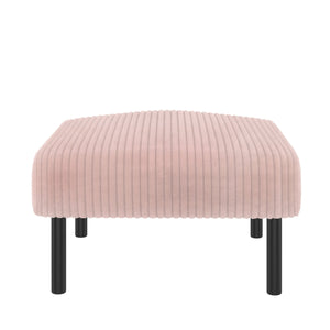 English Elm UNITED Corduroy Ottoman Footstool with Sturdy Frame, Soft Padded Seat, Versatile Living Room Stool Pink W1568P307253