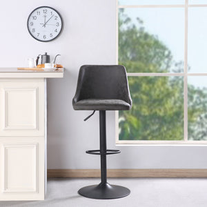OSP Home Furnishings Sylmar Height Adjustable Stool Charcoal