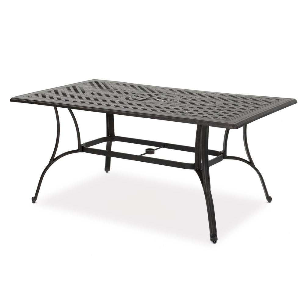 English Elm Christopher Knight Home® - Outdoor Cast Aluminum Rectangular Dining Table with Lattice Design, Seats 6, Rust-Resistant Bronze Elegance 59158.00
