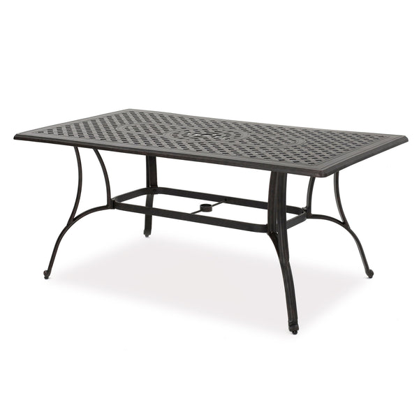 English Elm Christopher Knight Home® - Outdoor Cast Aluminum Rectangular Dining Table with Lattice Design, Seats 6, Rust-Resistant Bronze Elegance 59158.00