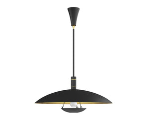 Sunpan WENDELL Pendant Light - Artisan-Crafted Industrial Dome Fixture for Warm Ambient Illumination 109752