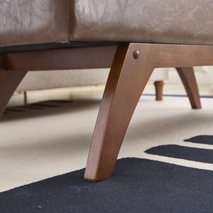 English Elm COOLMORE Teddy fabric storage bench with solid wood feet, hidden compartment for tidy bedroom organization Brown PU W1539P242720