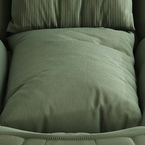 English Elm Upholstered Foldable Lazy Sofa Bed with 5 Recline Positions, Corduroy Tatami Chair with Pillows—Comfortable Space-Saving Lounge for Living Room and Bedroom Green W2699P324229