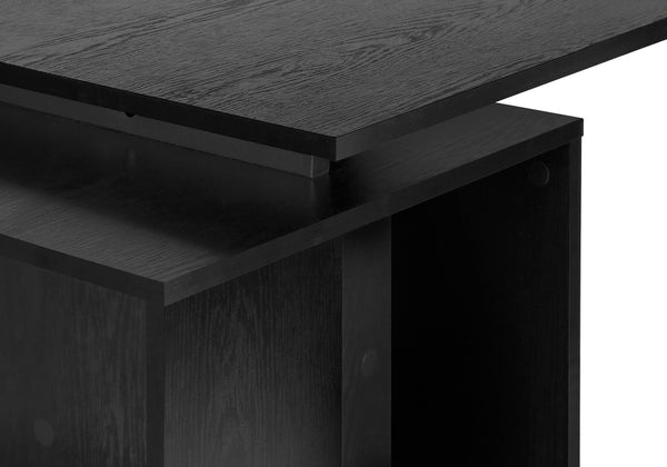 English Elm Computer Desk With Reversible Bookcase, Modern Black Laminate & Metal Frame, Perfect For Home Office B2710P221289