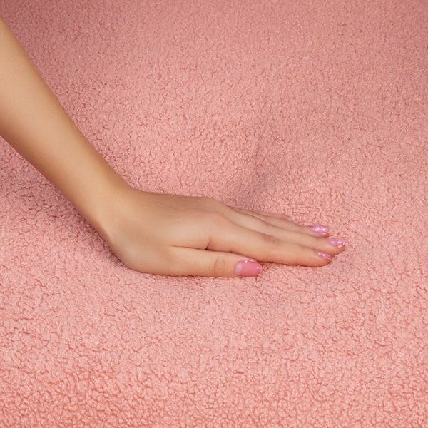 English Elm Stylish Teddy Fleece Single Sofa Chair with Arms and Pillow, Cozy Accent Armchair for Living Room Pink 30 L x 24.75 W x 24 H W1716P196472