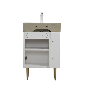 English Elm 21.6" Bathroom Vanity Kit Gold Hardware Soft Close Doors Ceramic Basin Modern Bath W1920P446428