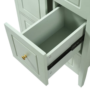 English Elm [video] 24 Inch Farmhouse Bathroom Vanity with Sink Pine Wood Mdf Soft Close Storage N759P415299G