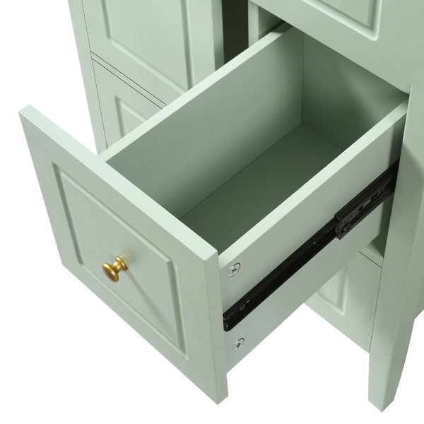 English Elm [video] 24 Inch Farmhouse Bathroom Vanity with Sink Pine Wood Mdf Soft Close Storage N759P415299G