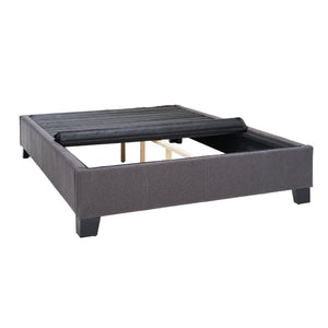 English Elm Modern Low Profile King Platform Bed Base Upholstered in Soft Polyester Fabric Grey B108P468538