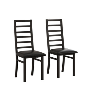 English Elm Metal Dining Chairs Set Of 2 - Sleek Armless High Back Design, Durable Pu Leather, Modern Black Finish W757P232710