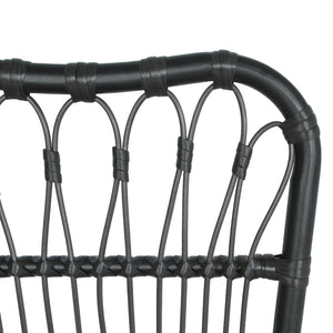 English Elm Christopher Knight Home® - Outdoor Hand-Woven PE Rattan Patio Dining Chairs Set of 2 with Iron Frame 400lb Capacity, No Assembly Required Black+Gery N762P236148G