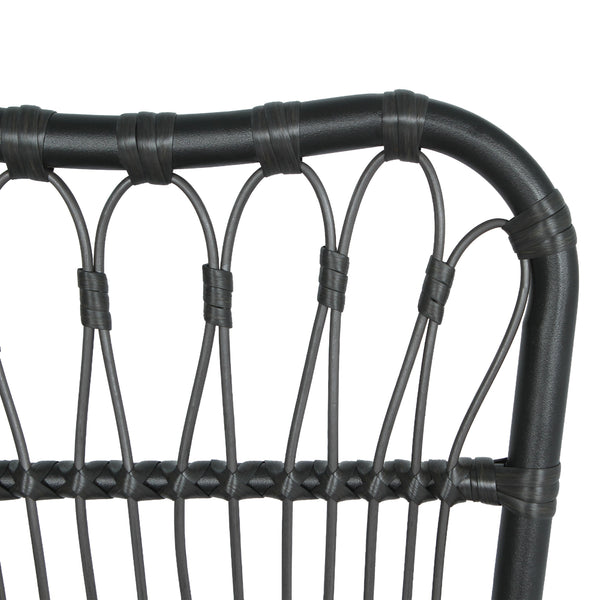 English Elm Christopher Knight Home® - Outdoor Hand-Woven PE Rattan Patio Dining Chairs Set of 2 with Iron Frame 400lb Capacity, No Assembly Required Black+Gery N762P236148G