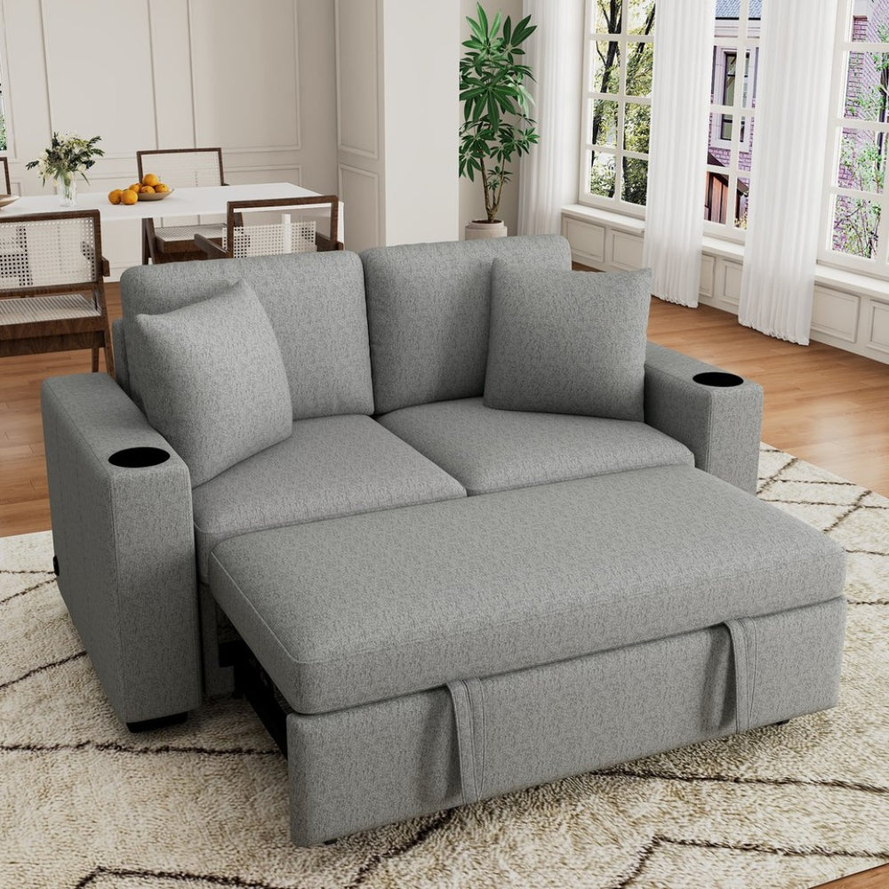 English Elm 101.2" Modular Chenille Sectional Sofa with Tufted Cushions and Deep Seating for Living Room Gray N719S001935E