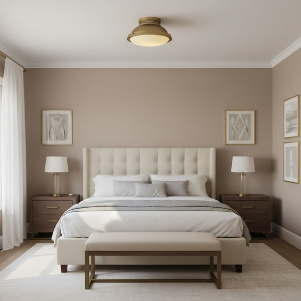 English Elm 2-light Dark Bronze Flush Mount Ceiling Fixture for Hallways Entryways and Bedrooms Brushed Brass B370P394557