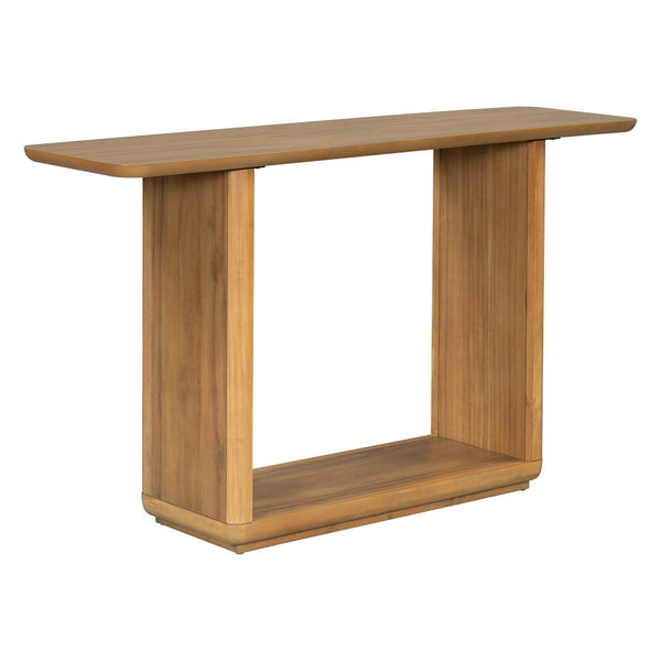 English Elm Mirod Acacia Veneer Console Table with U-base and Curved Edges for Entryway Natural N760P237958N