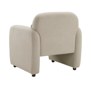 English Elm Contemporary Bouclé Accent Chair with Plywood Frame, Foam over Pocket Coils, Plush Pillow, 300lb Capacity taupe 30 L x 24.5 W x 24.5 H B011P308555