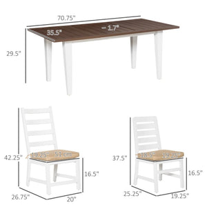 English Elm Outdoor Six Person Dining Set with Wood Grain Table and Aluminum Patio Chairs T3971S00184