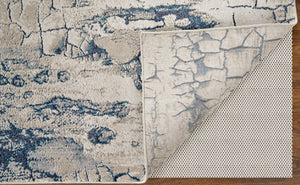 Feizy Rugs Ind39h2f Indio Modern Abstract Rug – Durable, Low Pile Design In Earthy Tones For Stylish Home Décor Ivory,Blue,Black Polyester,Polypropylene Ind39h2fblubgef00