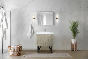 English Elm Rustic Acacia Bath Vanity Set With Cultured Marble Top, Chrome Faucet & 28” Mirror For Stylish Spaces B2731S02087-GIGA