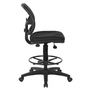 OSP Home Furnishings Deluxe Ergonomic Mesh Back Drafting Chair with Lumbar Support and Adjustable Footrest A DC2990-A