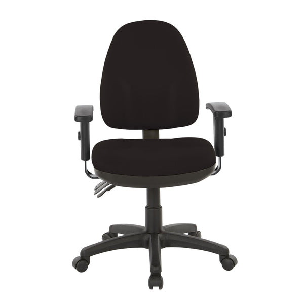 OSP Home Furnishings Dual Function Office Chair with Lumbar Support Foam Seat and Adjustable Arms for Desk Work 36427-R107