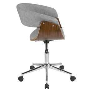 English Elm Task Chair with Chrome Five Star Base Grey Fabric Seat for Modern Home Office Use B202P474198