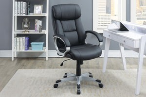 English Elm Classic timeless office chair with extra padded cushion, height adjustable comfort for home workspaces Black 15 L x 30 W x 26 H HS00F1685-ID-AHD