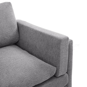 English Elm Modern Three Seat Chenille Sofa with Pocket Spring Cushions for Living Rooms Light Grey N763P351754R