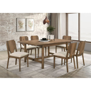 English Elm Graham Walnut Wood Dining Chairs with Beige Seat Cushions Modern Set of Two B062P441071