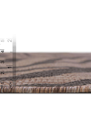 Unique Loom Outdoor Safari Tsavo Machine Made Animal Print Rug Natural, Ivory 5' 3" x 8' 0"