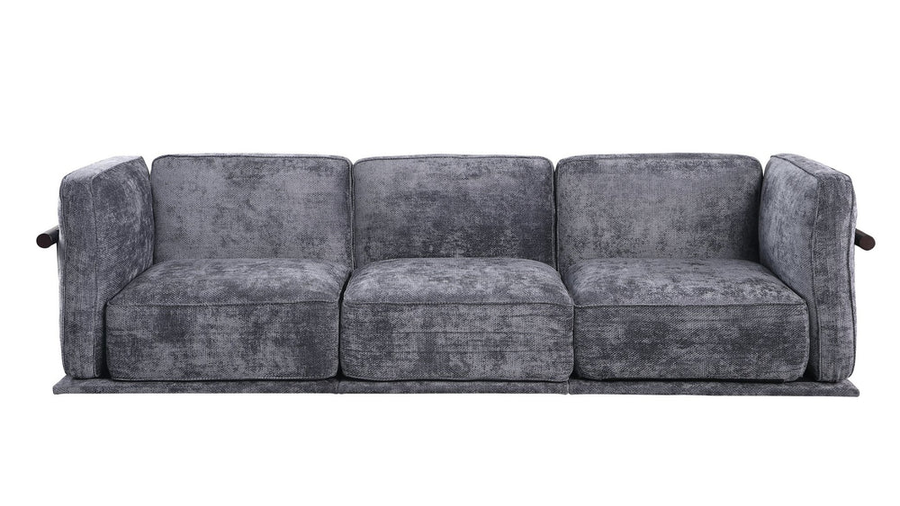 English Elm 102 Inch Linen Modular Sectional Sofa with Hidden Storage and Cloud Cushion Comfort Dark Gray W1099S00188