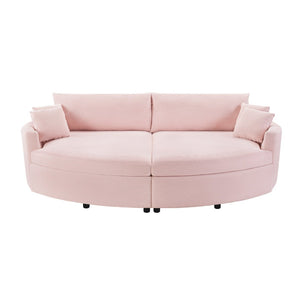 English Elm Oversized Double Chaise Lounge Sofa With Usb Ports - Cozy Pink Upholstered Loveseat For Relaxation N719S002160P-GIGA