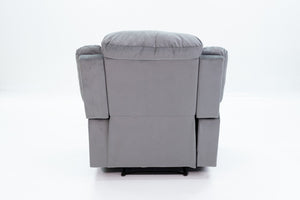 English Elm Single Velvet Manual Recliner with Channel Tufting for Cozy Living Room Lounging B089P240505