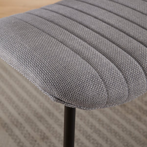 English Elm A&A Modern Retro Dining Chairs Set Of 2 - Ergonomic Gray Linen Upholstered With Sturdy Metal Legs W1143P194146