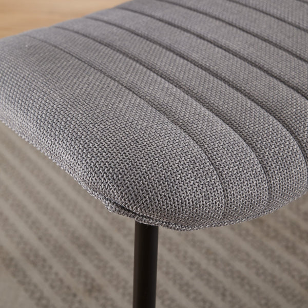 English Elm A&A Modern Retro Dining Chairs Set Of 2 - Ergonomic Gray Linen Upholstered With Sturdy Metal Legs W1143P194146