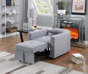 English Elm Zaira Convertible Linen Sleeper Chair with Side Pocket for Studio or Guest Room B2749S00012