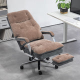 English Elm Homcom Big and Tall Office Chair 400 Lbs With Double-Tier Padded, Executive Office Chair, High Back Reclining Computer Chair With Foot Rest, Swivel Wheels, Coffee